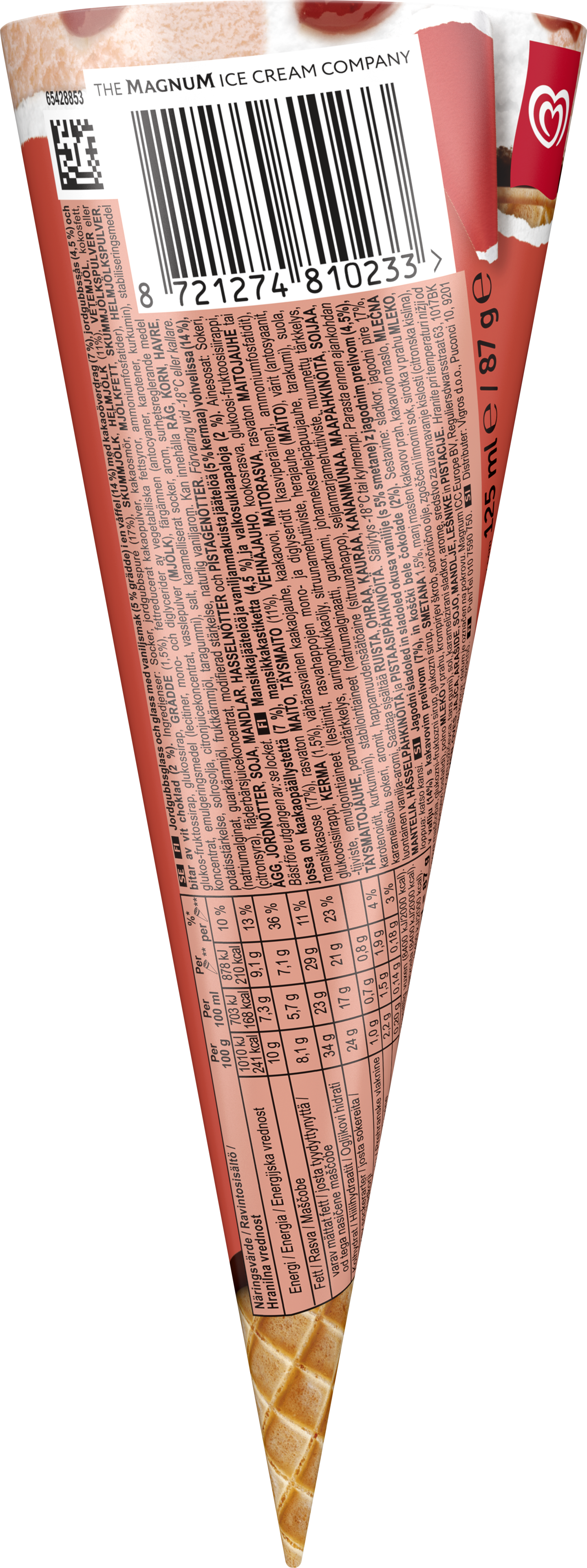 Cornetto mansikka tuutti 87g