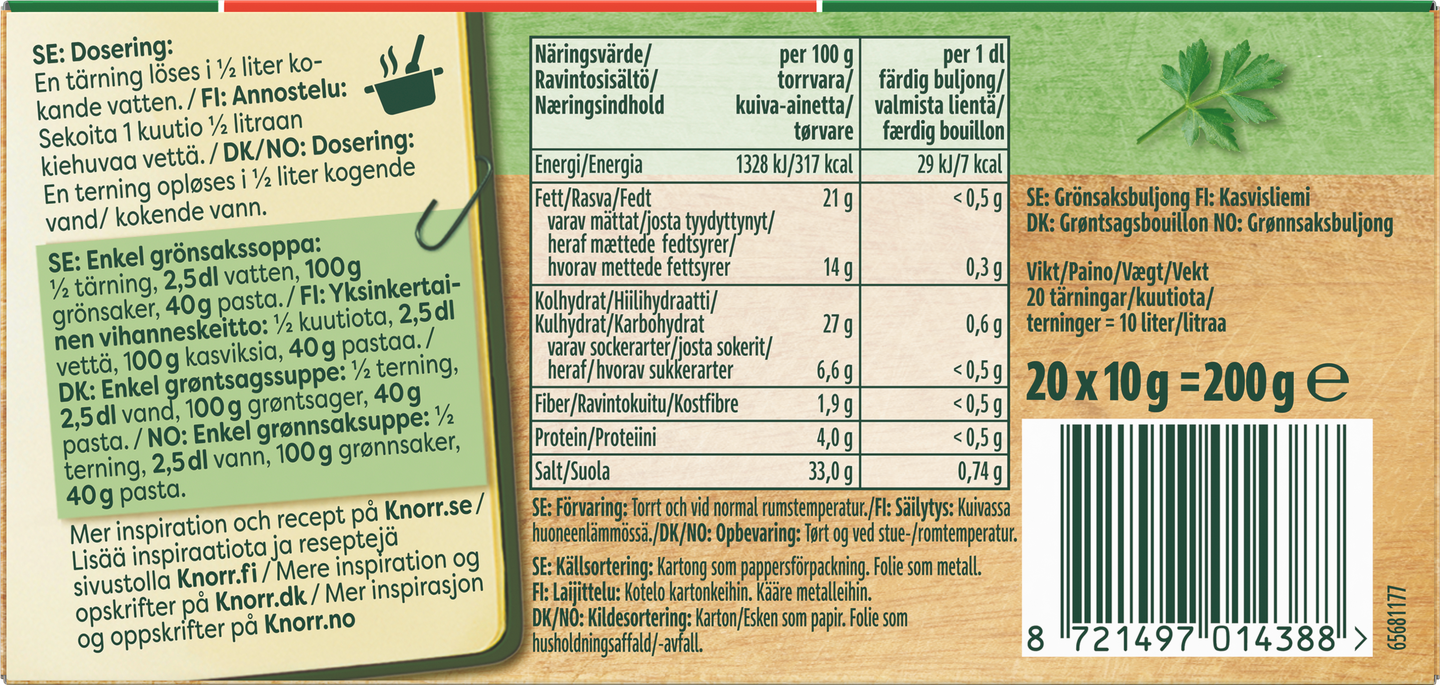 Knorr  Kasvis Liemikuutio 20x10g