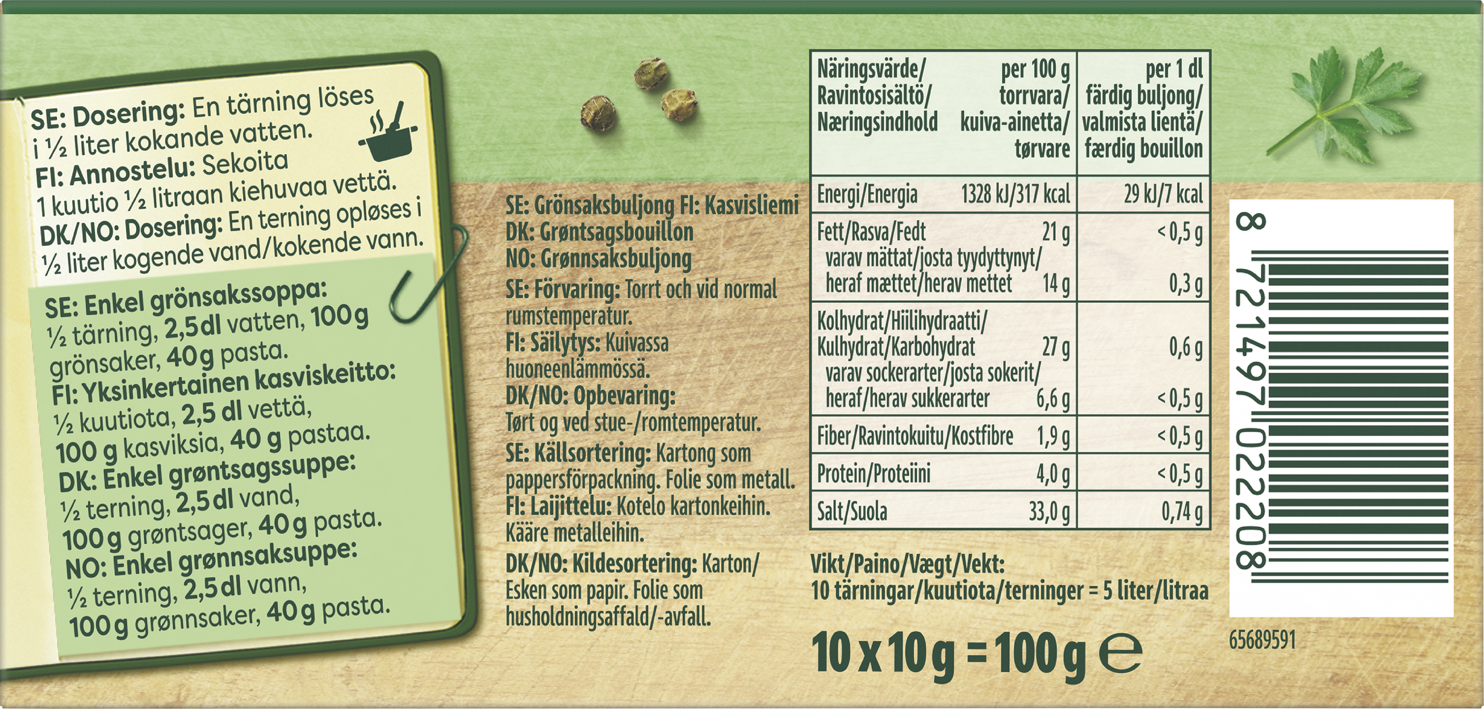 Knorr kasvisliemikuutio 10x10g