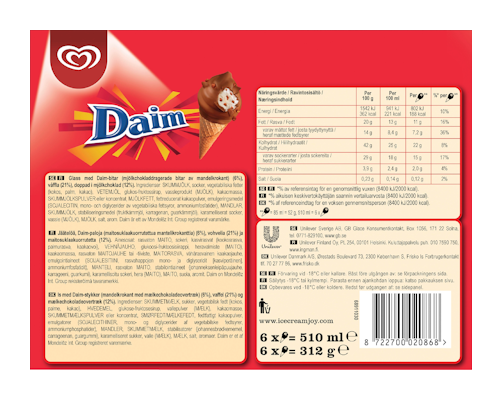 Daim Mini-tuutti 6x85 ml
