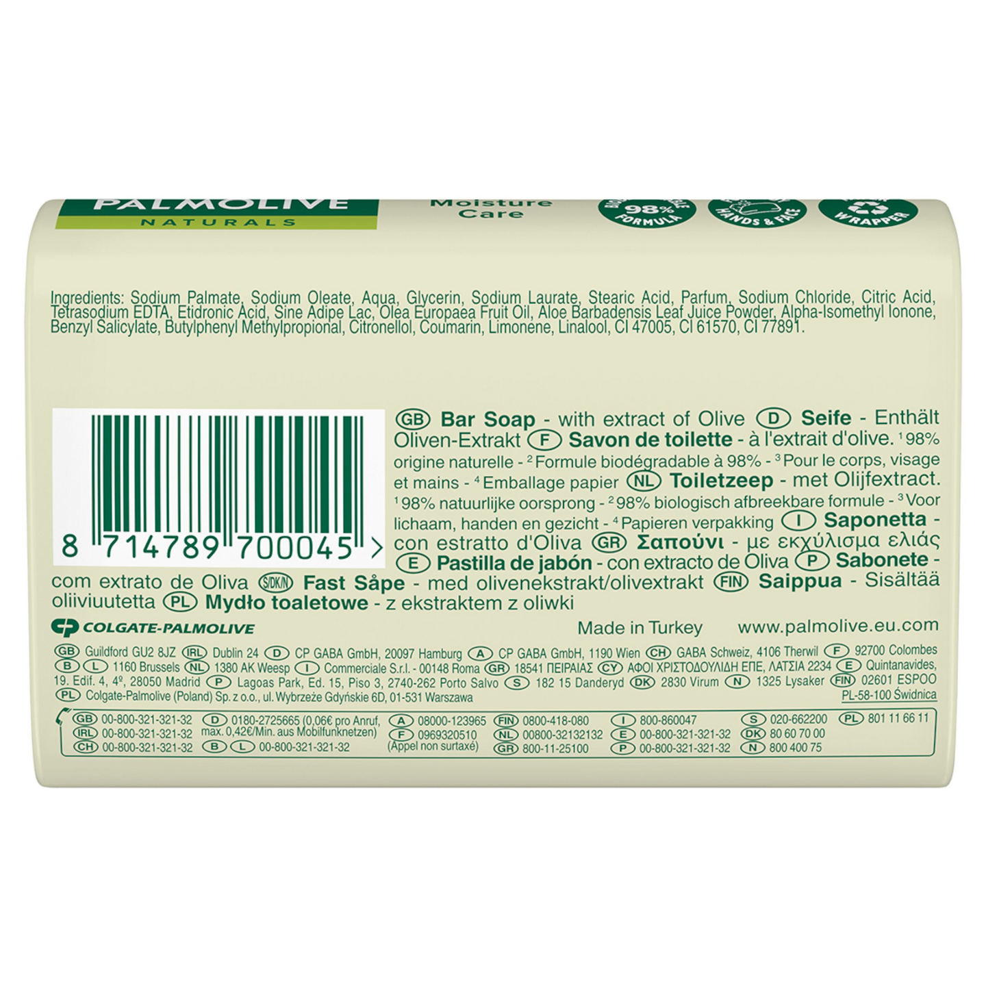 Palmolive Naturals Moisture Care palasaippua 90g