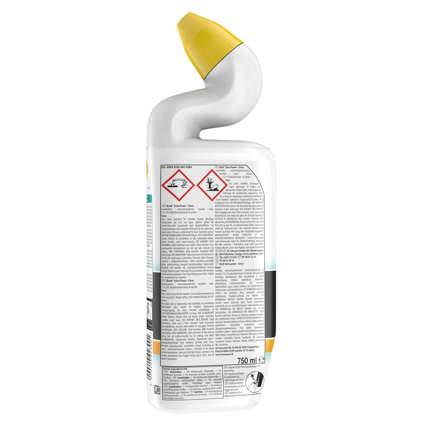 Duck vaahtoava & valkaiseva puhdistusaine 750ml Citrus