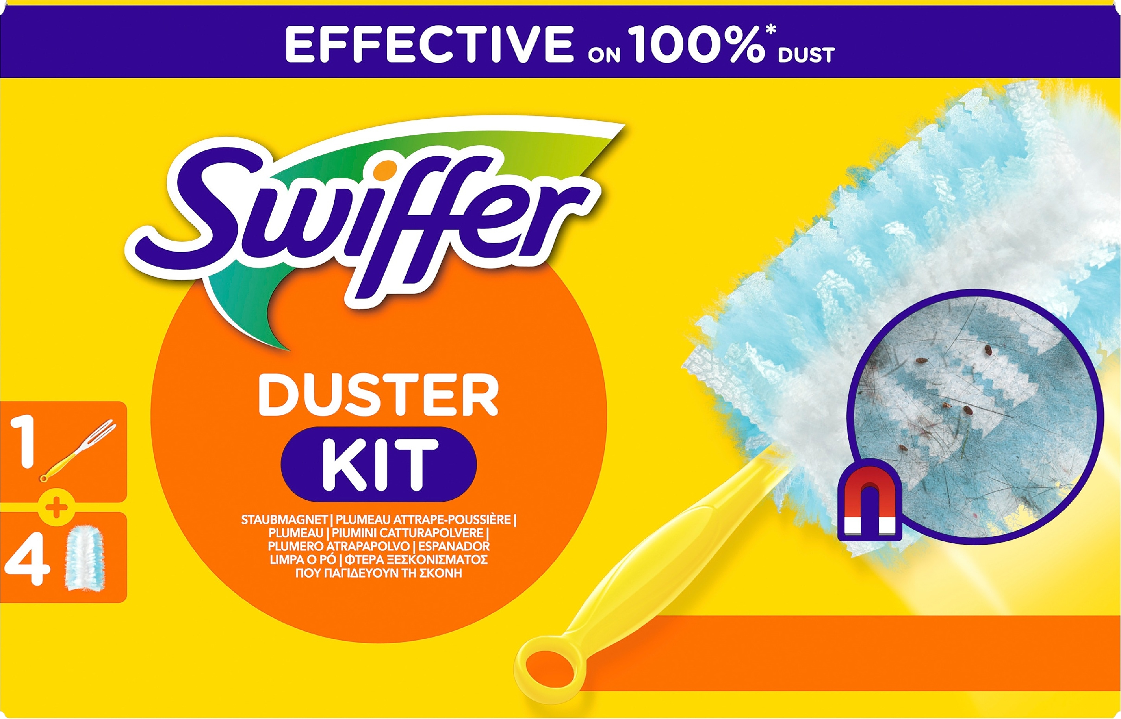 Duster kahva ja 4 pölyhuiskaa