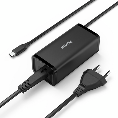 Hama 100W USB-C GaN -kannettavan tietokoneen laturi
