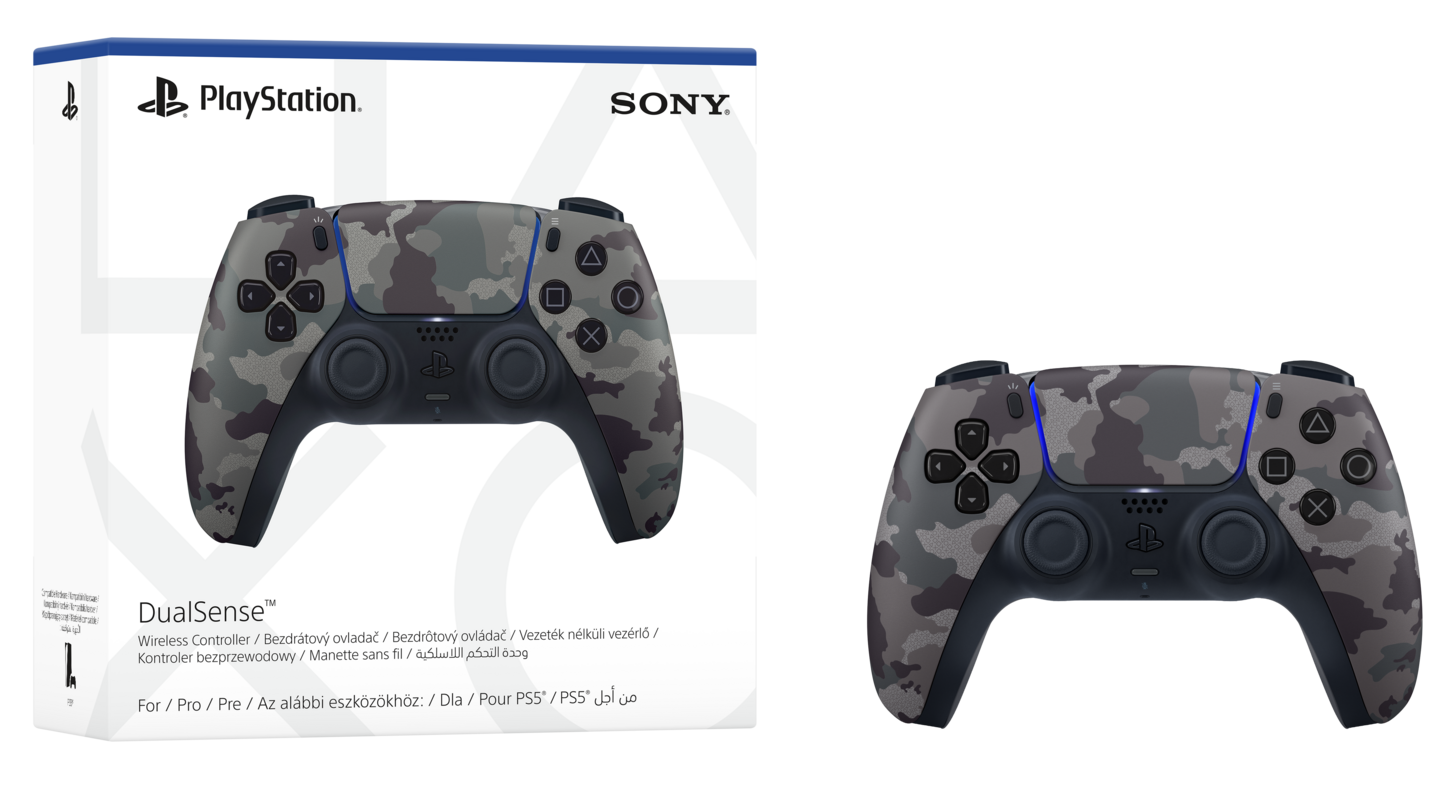 Sony PS5 DualSense Grey Camo -langaton peliohjain