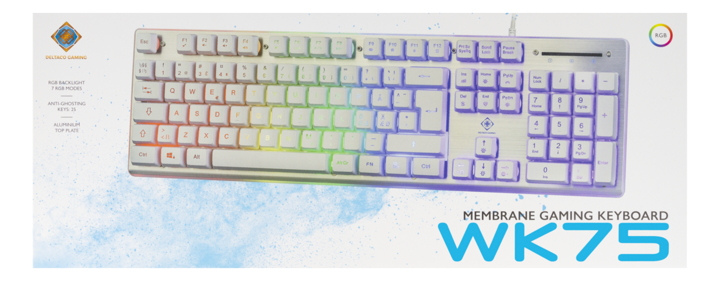 Deltaco Gaming White Line WK85R -pelinäppäimistö