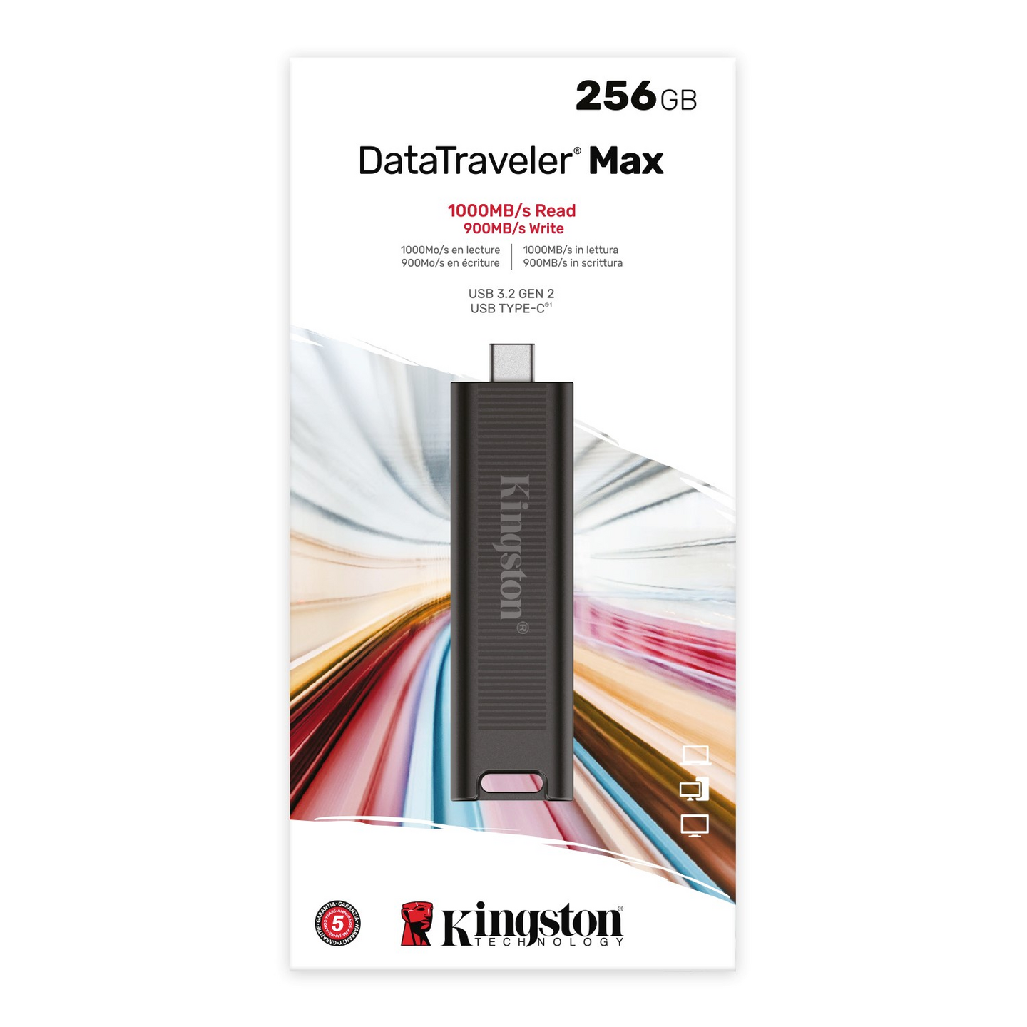 Kingston DataTraveler Max 256 Gt USB-C 3.2 -muistitikku