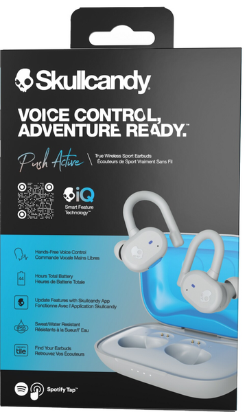 Skullcandy Push Active -langattomat urheilunappikuulokkeet, harmaa