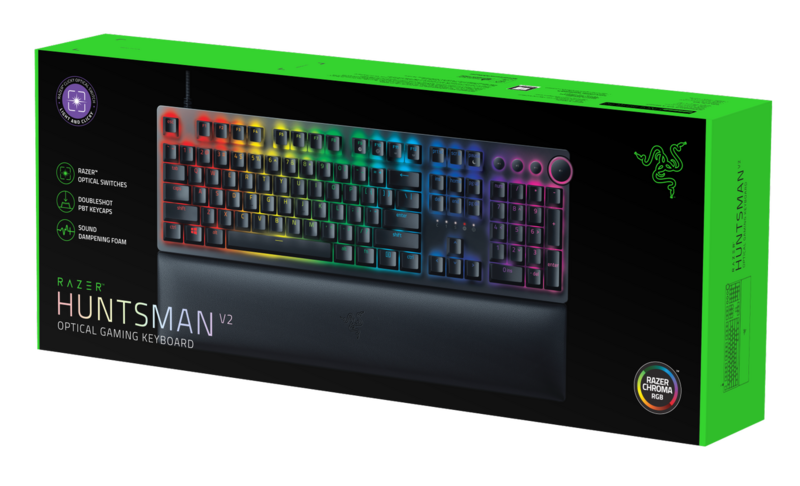 Razer Huntsman V2 Optical Purple -pelinäppäimistö