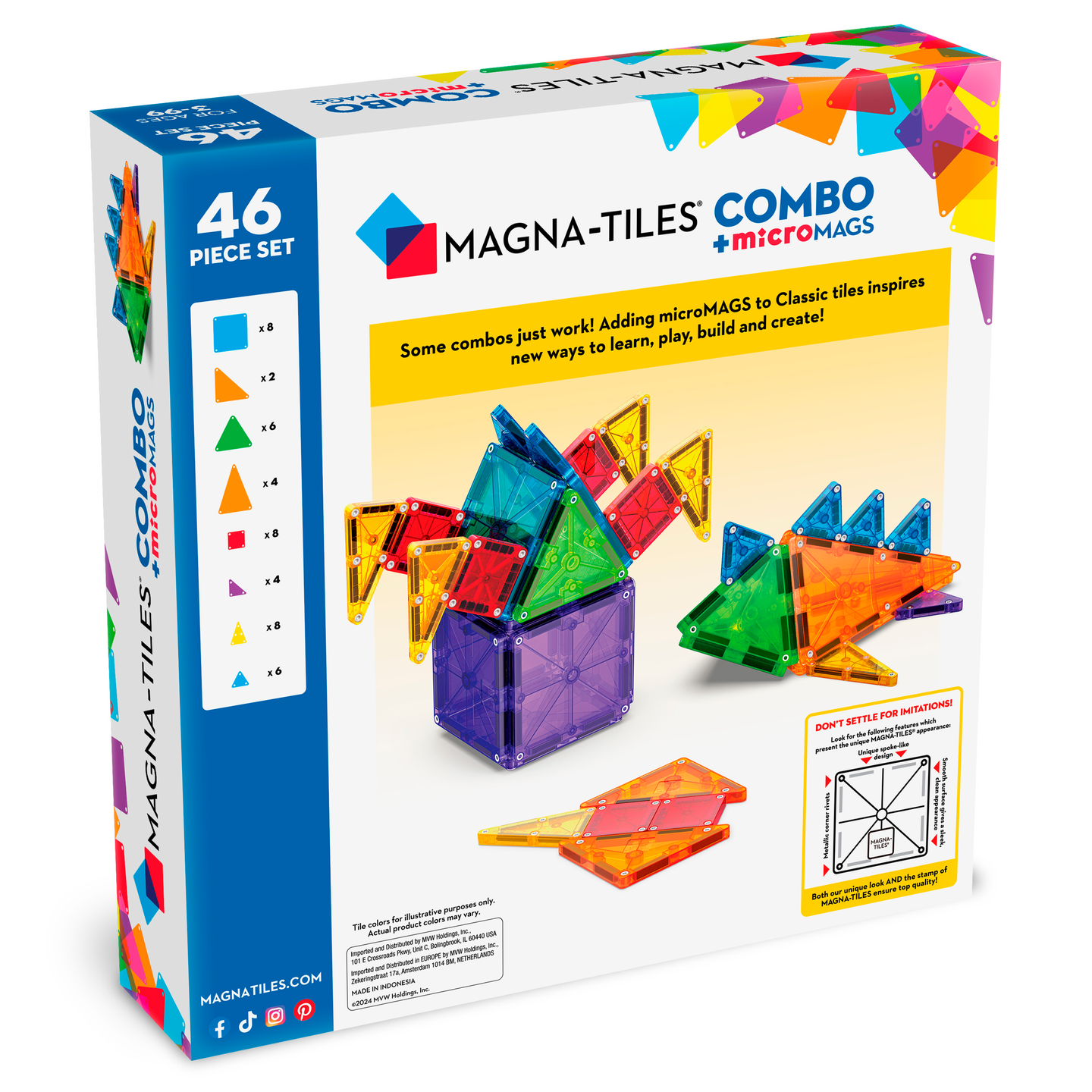 MAGNA-TILES® & microMAGS Combo -magn.rak.sarja, 40 osaa
