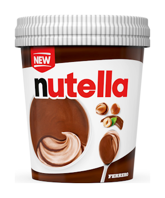Nutella Hasselpähkinän makuinen jäätelö  jossa hasselpähkinä-kaakaolevitettä 470ml