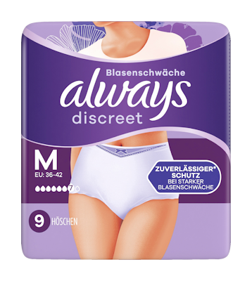 Always Discreet Complete Protection Plus M inkontinenssialushousut 9kpl