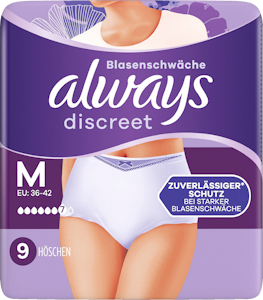 Always Discreet Complete Protection Plus M inkontinenssialushousut 9kpl