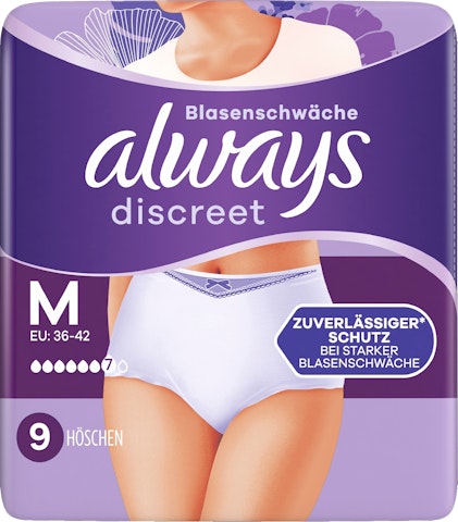 Always 9kpl Discreet Underwear Plus M inkontinenssialushousut
