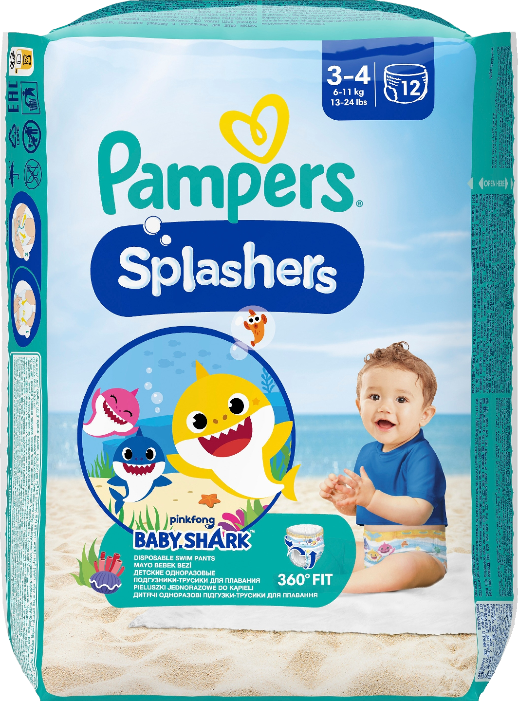 Pampers 12kpl Splashers S3/4 6-11kg uimavaippa