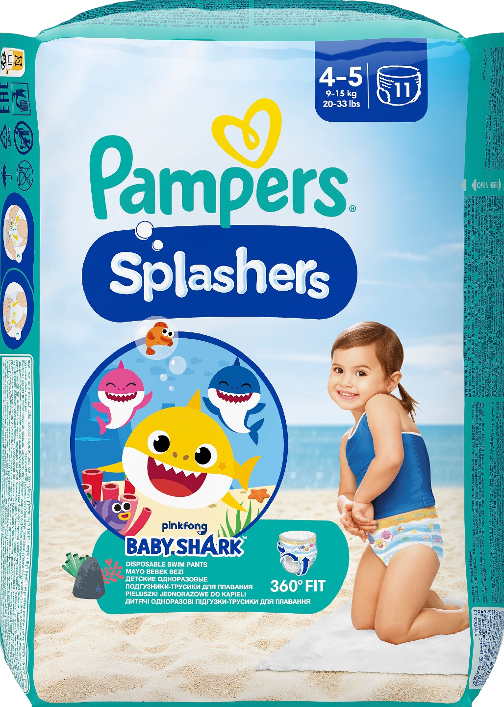 Pampers 11kpl Splashers S4/5 9-15kg uimavaippa