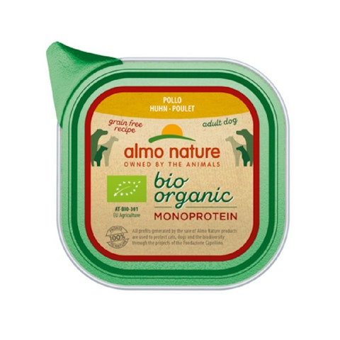 Almo Nature Bio Organic Monoproteiini koiraruoka kana 150 g
