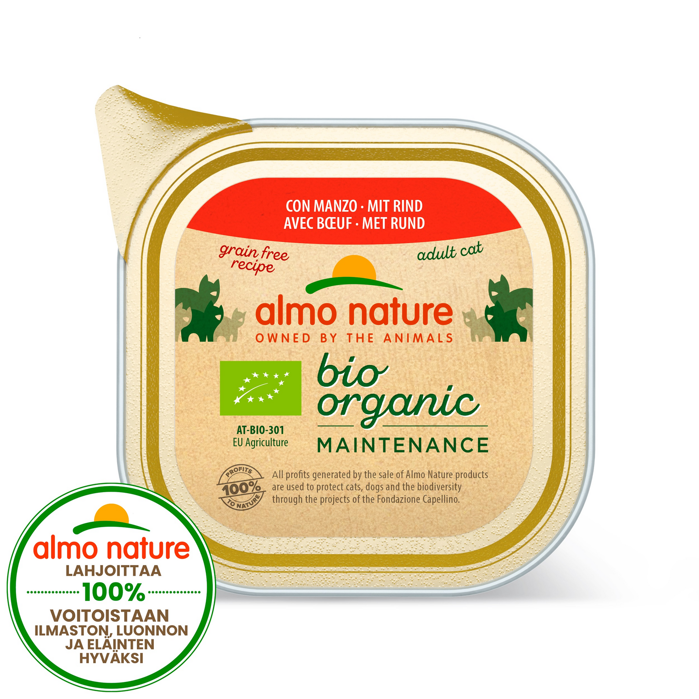 Almo Nature Bio Organic kissanruoka 85g nauta