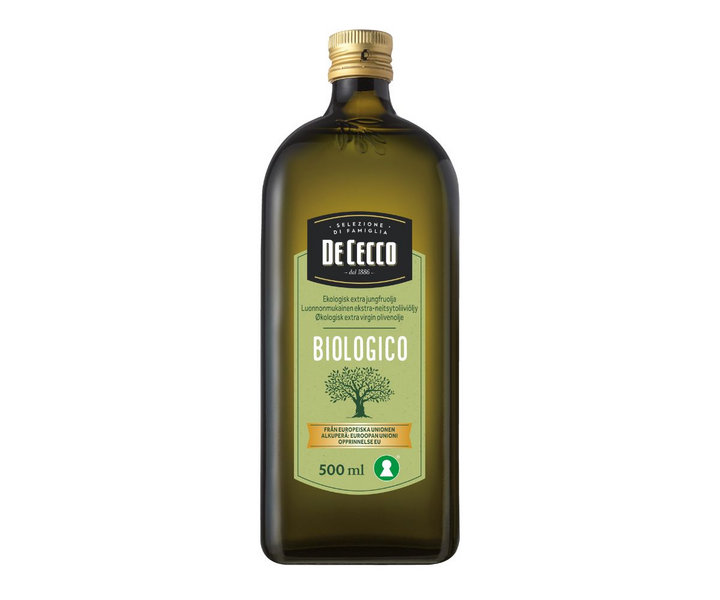 De Cecco luomu ekstra-neitsyt oliiviöljy 500ml