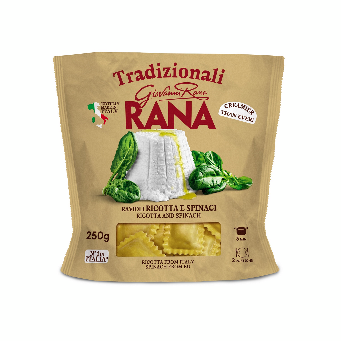 Rana tortellini ricotta-juusto & pinaatti tuorepasta 250g