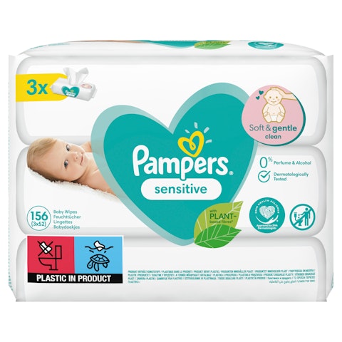 Pampers Sensitive Baby Wipes puhdistuspyyhe 3x52kpl
