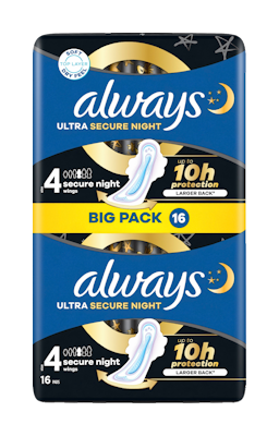 Always yöside 16kpl Ultra Secure Night 4