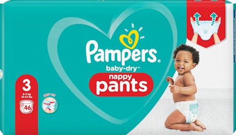 Pampers housuvaippa 46kpl BabyDry pants S3 6-11kg