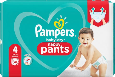 Pampers housuvaippa 41kpl BabyDry pants S4 9-15kg