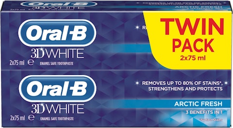 Oral-B 3D White Arctic Fresh hammastahna 75ml 2-pack
