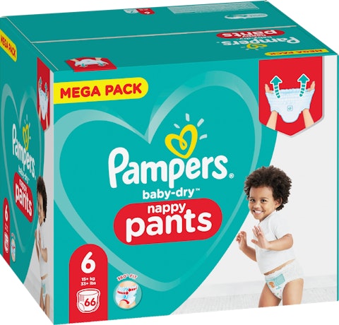 Pampers housuvaippa mega 66kpl Baby Dry Pants S6 15+kg