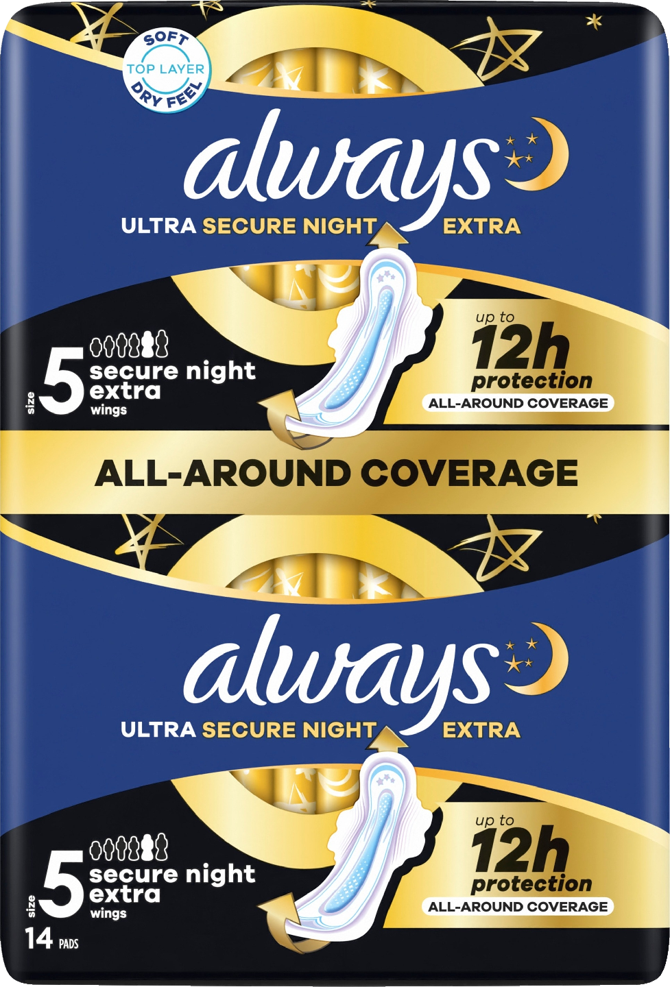 Always yöside 14kpl Ultra Secure Night Extra 5 wings