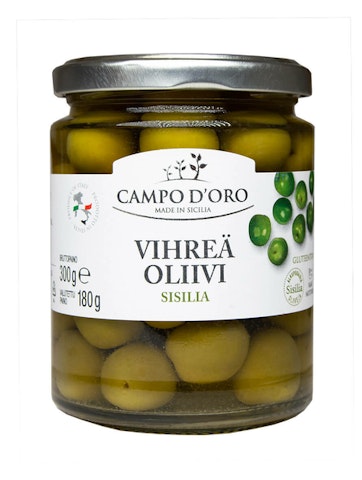 Campo Doro Sisilialainen vihreä oliivi 180g