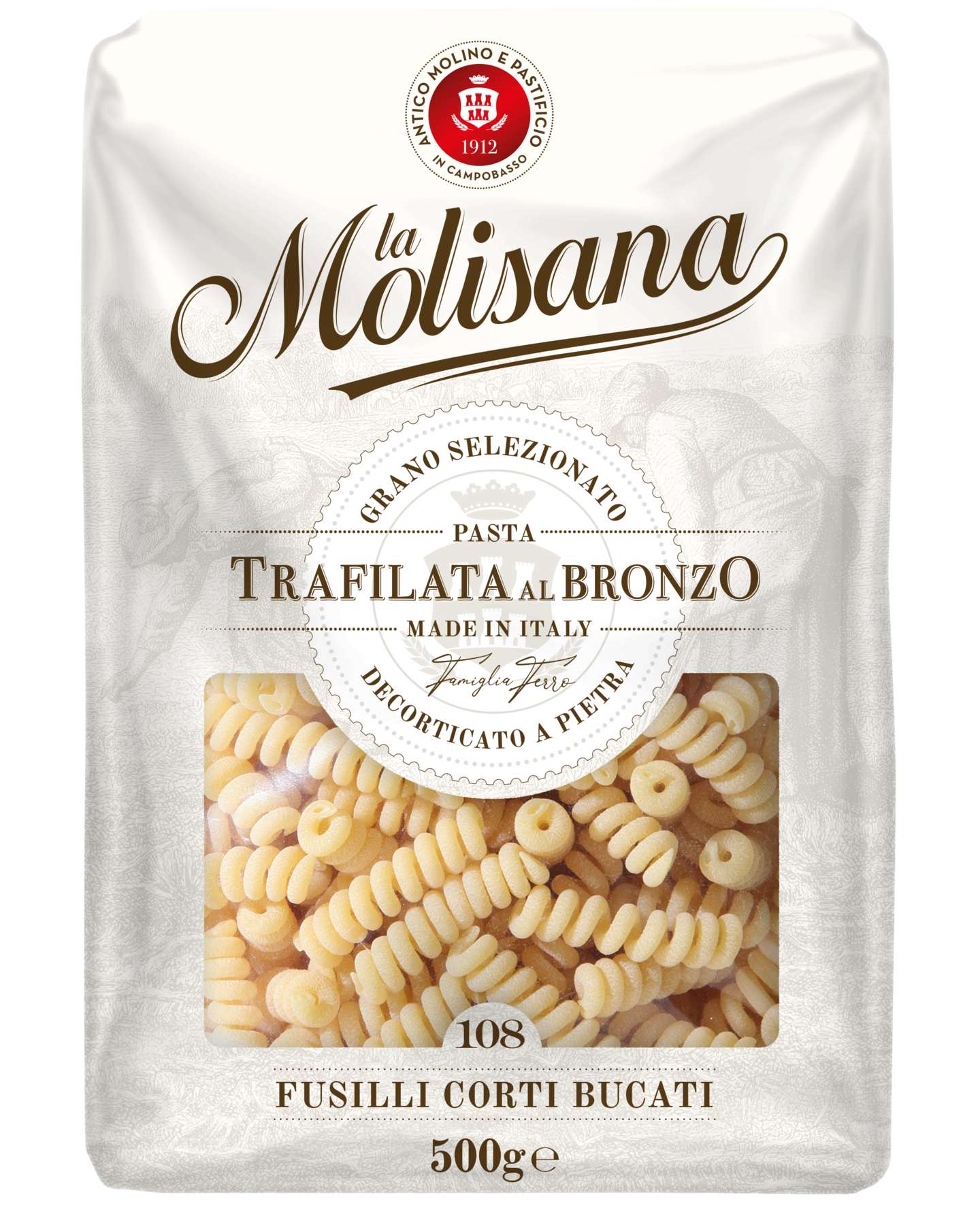 La Molisana Fusilli Corti Bucati N°108 500g — HoReCa-tukku Kespro