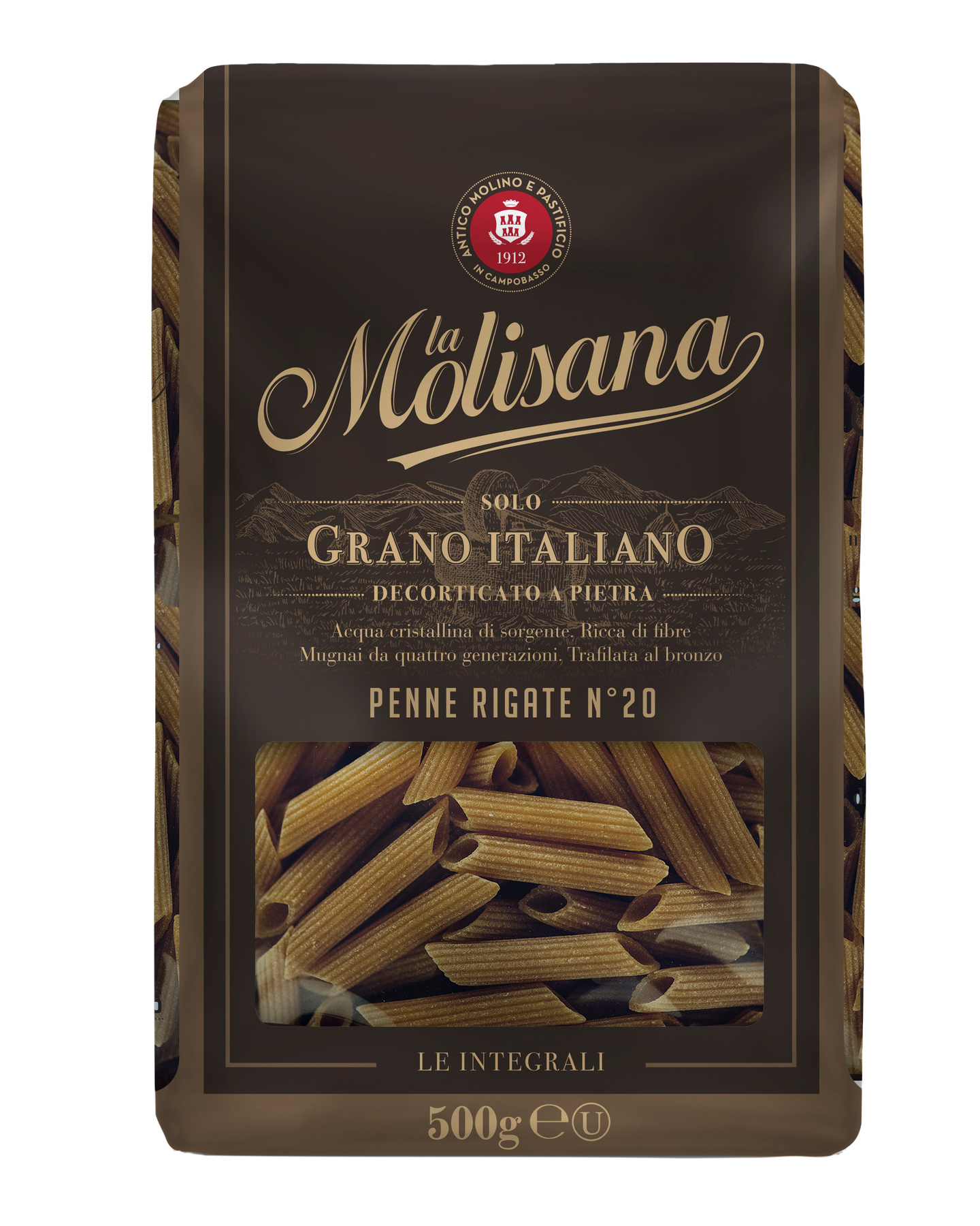 La Molisana Penne Rigate Integrali N°20 täysjyväpasta 500g