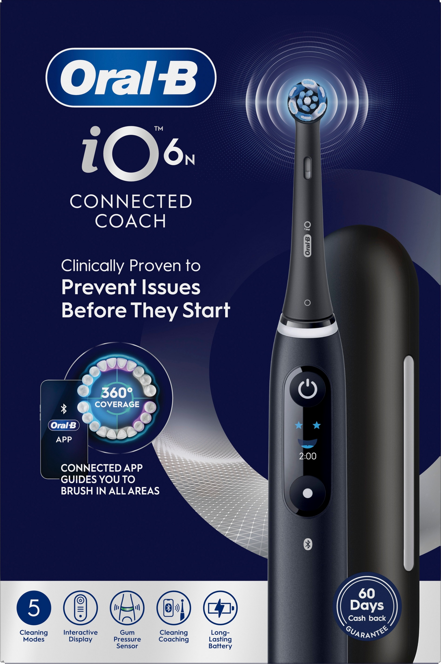 Oral-B iO6N Black Lava -sähköhammasharja + matkakotelo