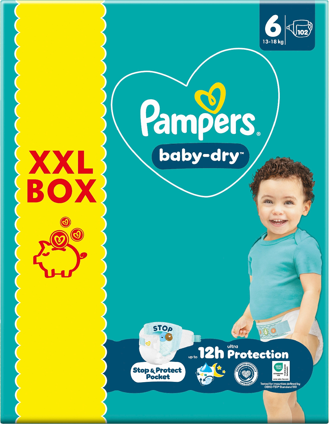 Pampers BabyDry S6 13-18kg 102kpl teippivaippa XXL-pakkaus