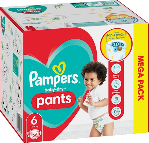Pampers housuvaippa 66kpl Baby Dry Pants S6 15+kg Mega Pack