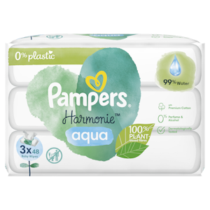 Pampers Harmonie Aqua 3x48kpl puhdistuspyyhe