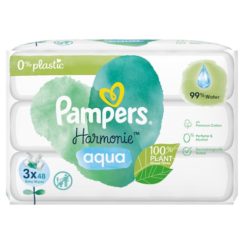 Pampers Harmonie Aqua 3x48kpl puhdistuspyyhe