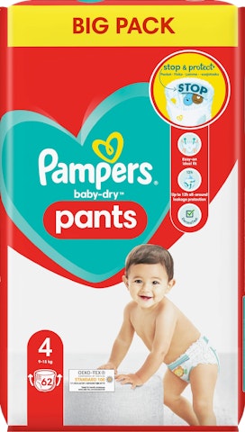 Pampers housuvaippa 62kpl Baby Dry Pants S4 9-15kg Big pack