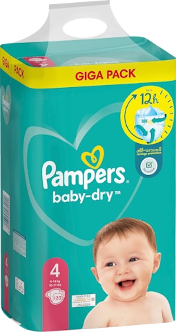 Pampers teippivaippa 120kpl Baby Dry S4 9-14kg gigapack