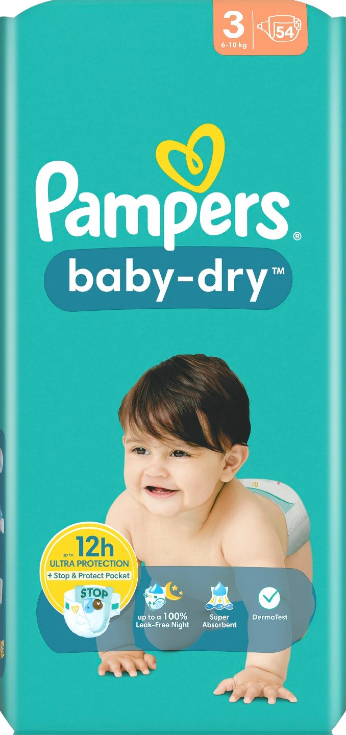 Pampers teippivaippa 54kpl Baby Dry S3 6-10kg