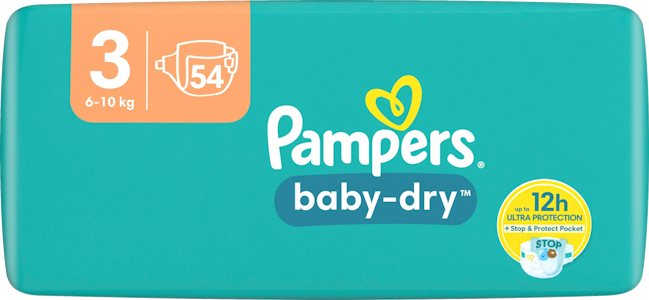 Pampers teippivaippa 54kpl Baby Dry S3 6-10kg