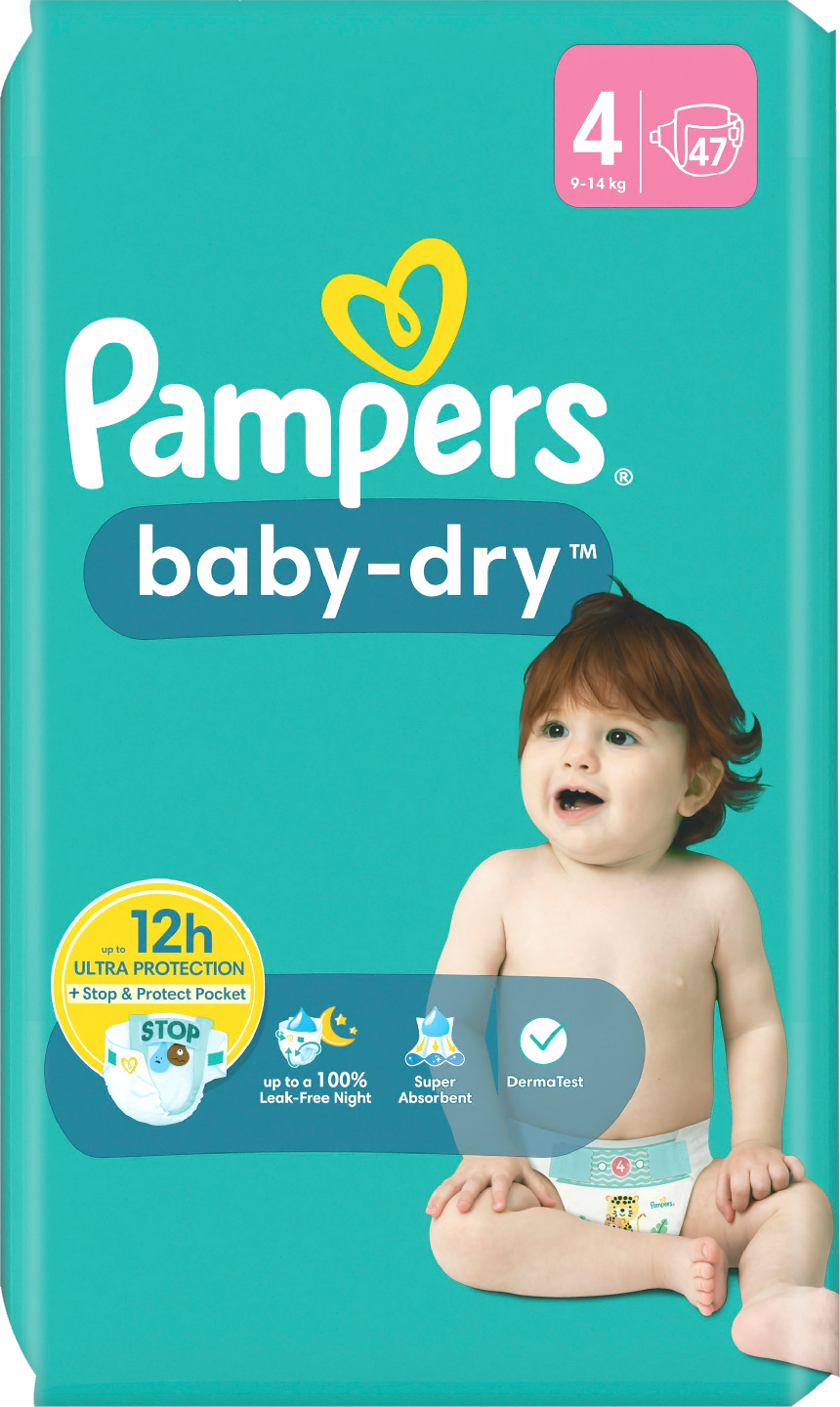 Pampers teippivaippa 47kpl Baby Dry S4 9-14kg