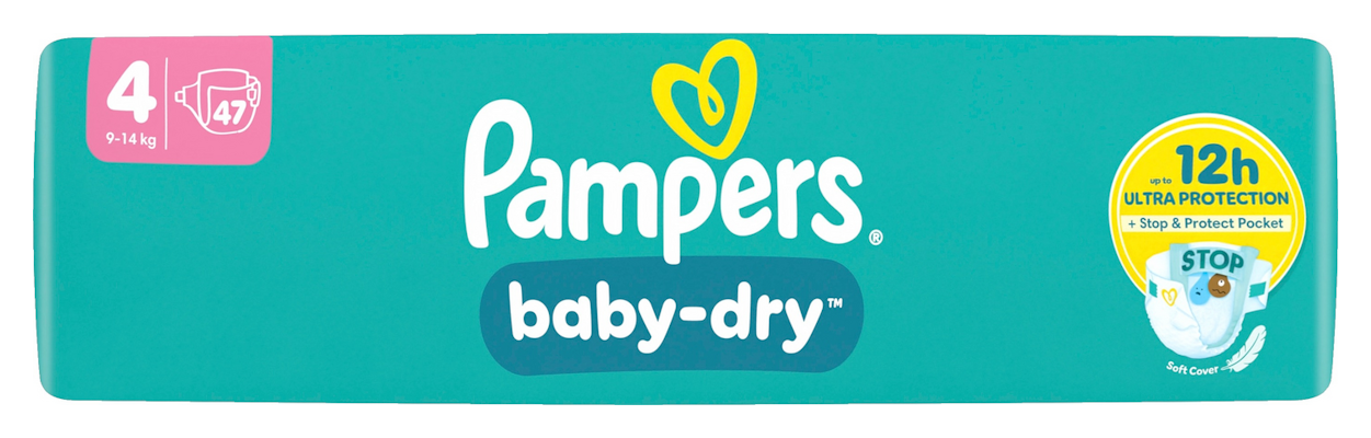 Pampers teippivaippa 47kpl Baby Dry S4 9-14kg