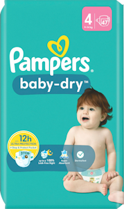 Pampers teippivaippa 47kpl Baby Dry S4 9-14kg