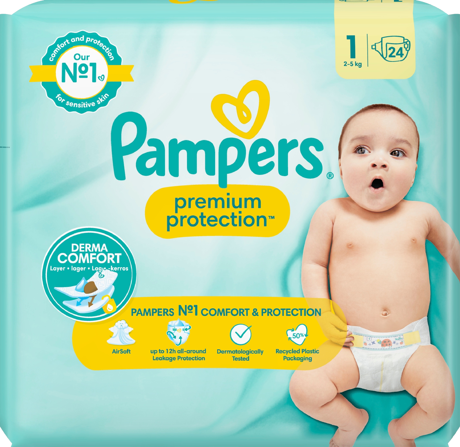 Pampers Premium Protection teippivaippa S1 2-5kg 24kpl