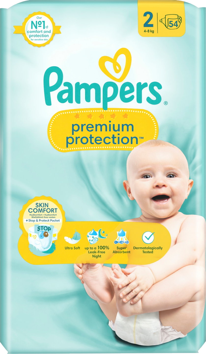 Pampers Premium Protection teippivaippa New Baby S2 4-8kg 54kpl