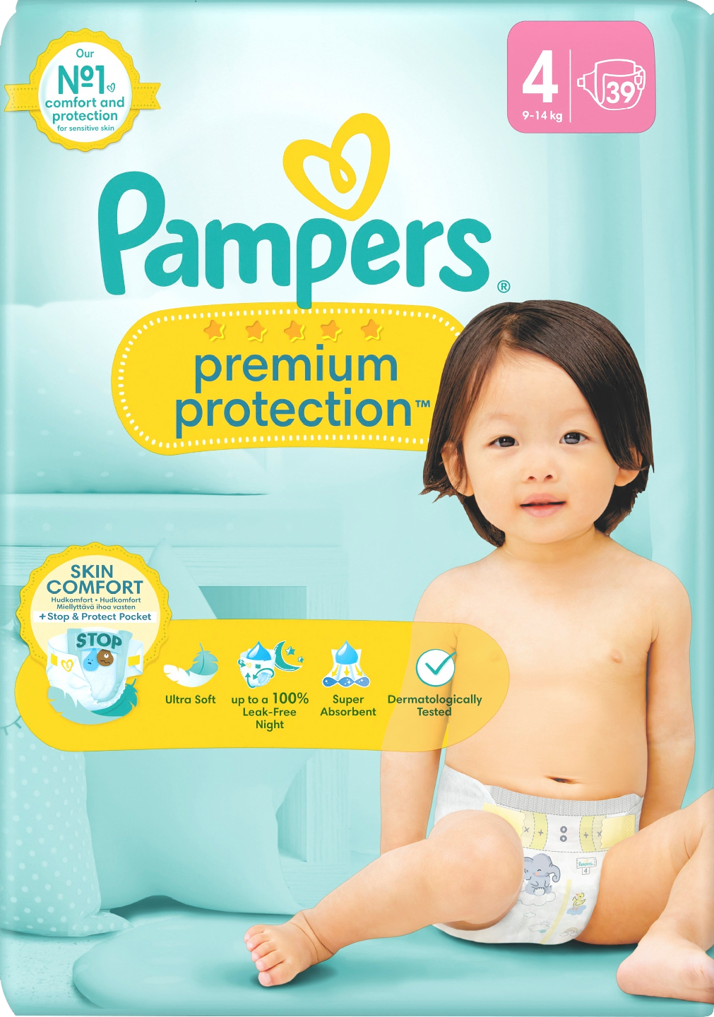 Pampers Premium Protection teippivaippa S4 9-14kg 39kpl