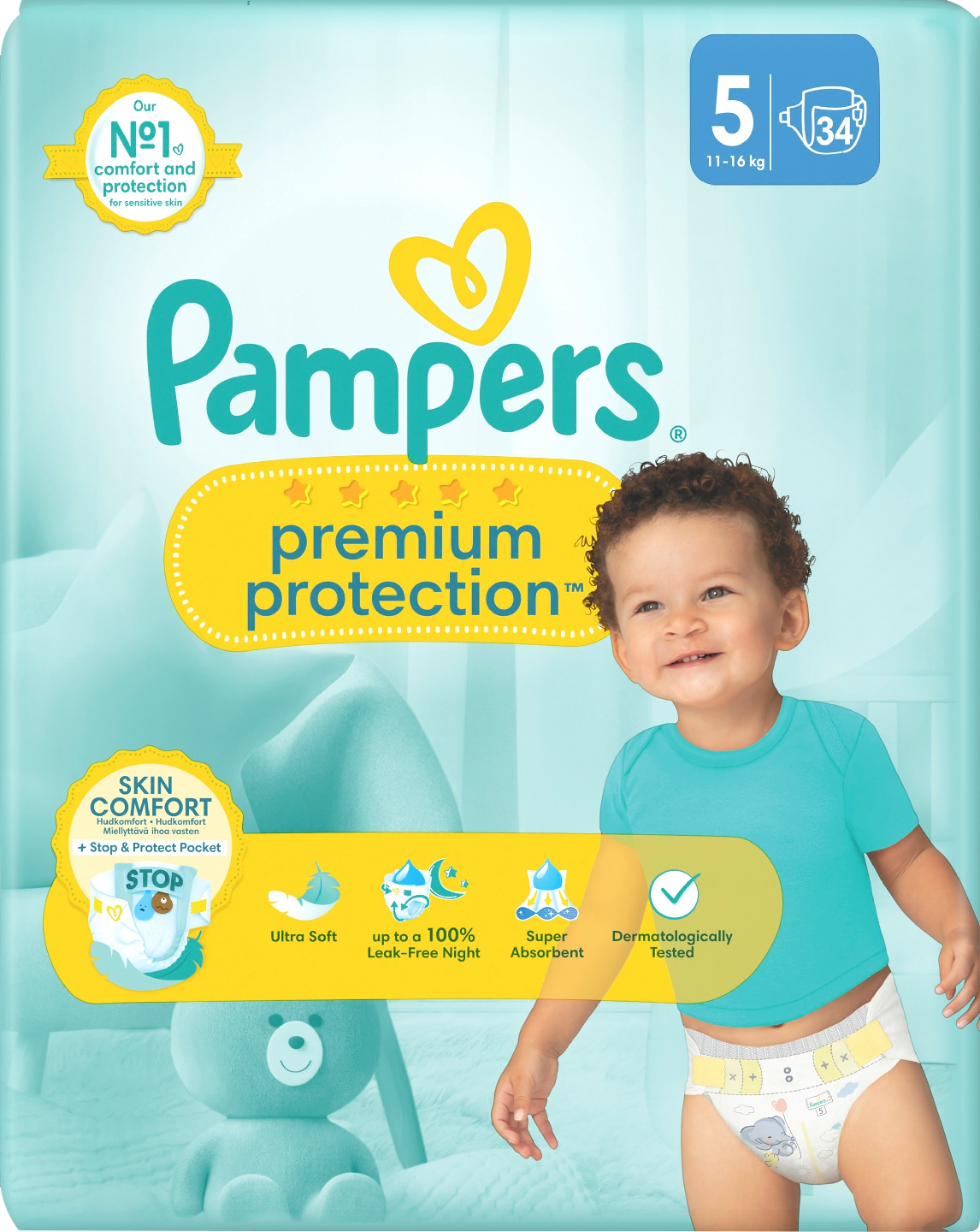 Pampers Premium Protection teippivaippa S5 11-16kg 34kpl